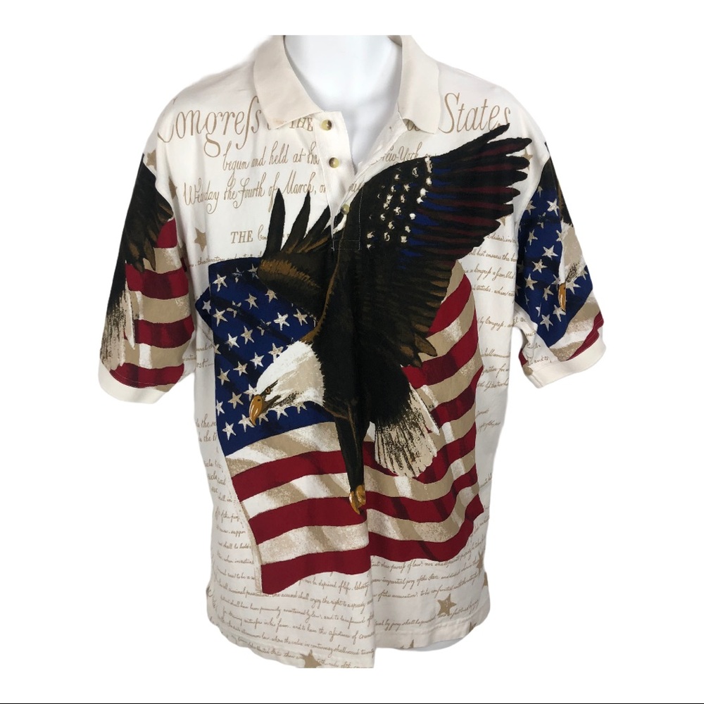 Cotton Trader Sports American Flag, Eagle Polo